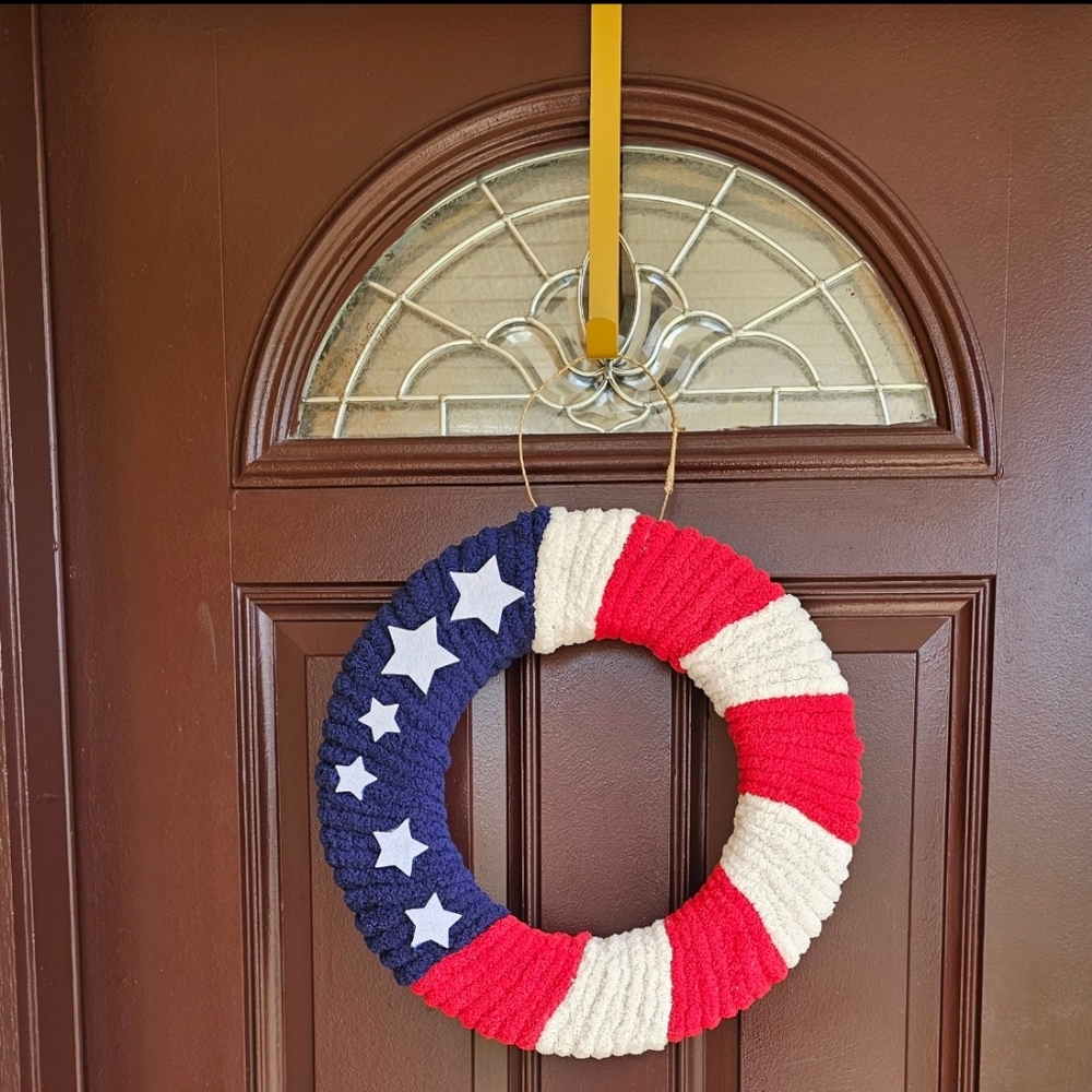Patriotic Red, White, and Blue Wreath